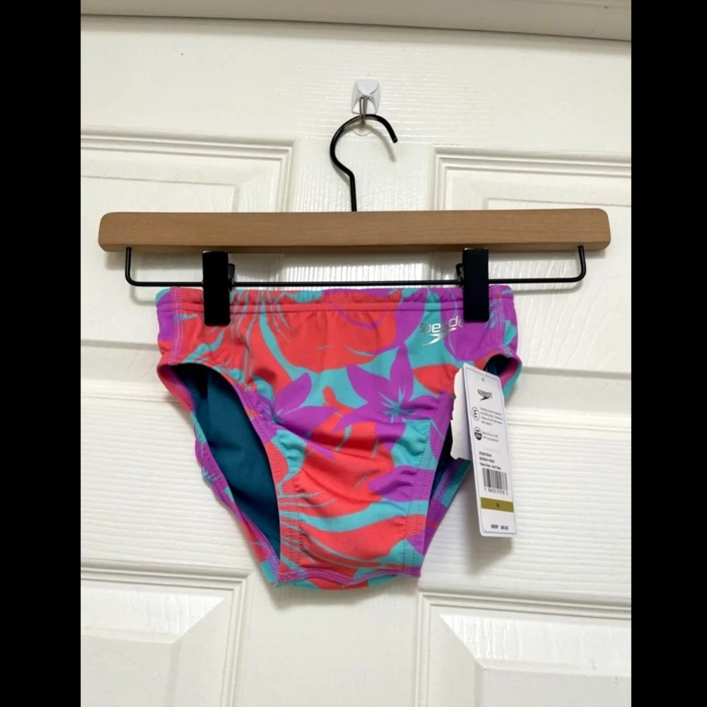 NWT SPEEDO Men's Printed One Brief Purple